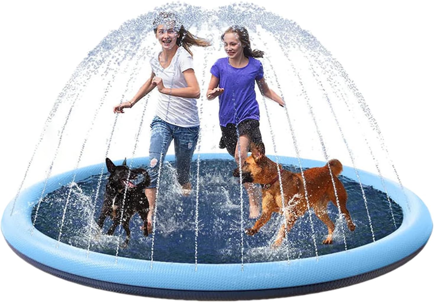 Splash Pads for Kids Dogs | Pet Splash Pads Anti-Slip Dog Pools | Thickened Dog Splash Mat Children Water Play Toy | Swimming Bathing Pool for Summer Outdoor Garden