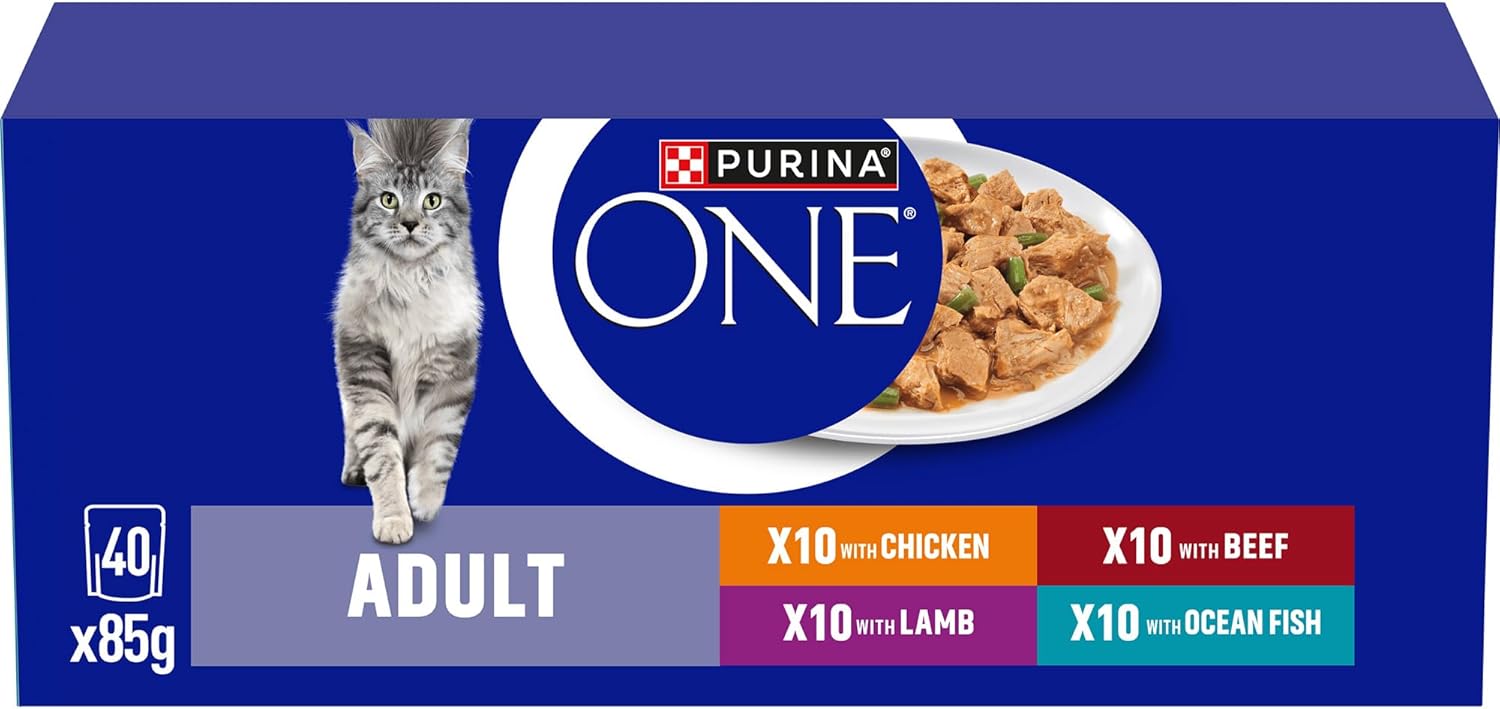 PURINA ONE Mini Fillets Ocean Fish and Lamb Adult Wet Cat Food 8x85g (Pack of 5) - Image 6
