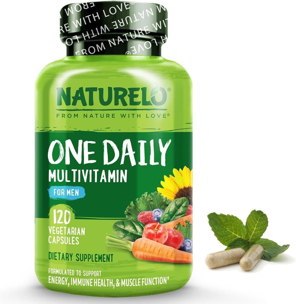 NATURELO Men’s Multivitamin Easy One a Day | 60 Vegan Capsules (2 Month Supply) | 29 Essential Vitamins, Minerals & Fruit & Veg Extracts, for Men’s Health, Energy and Performance