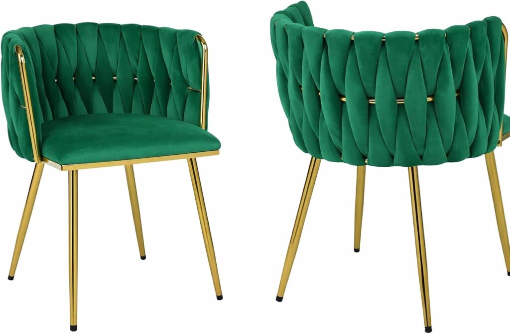 HYGRAD BUILT TO SURVIVE Set of 2 x Luxury Velvet/Metal Upholstered Seat Woven Dining Kitchen Home Restaurant Bar Pub Stool Chair (Cream/Gold)
