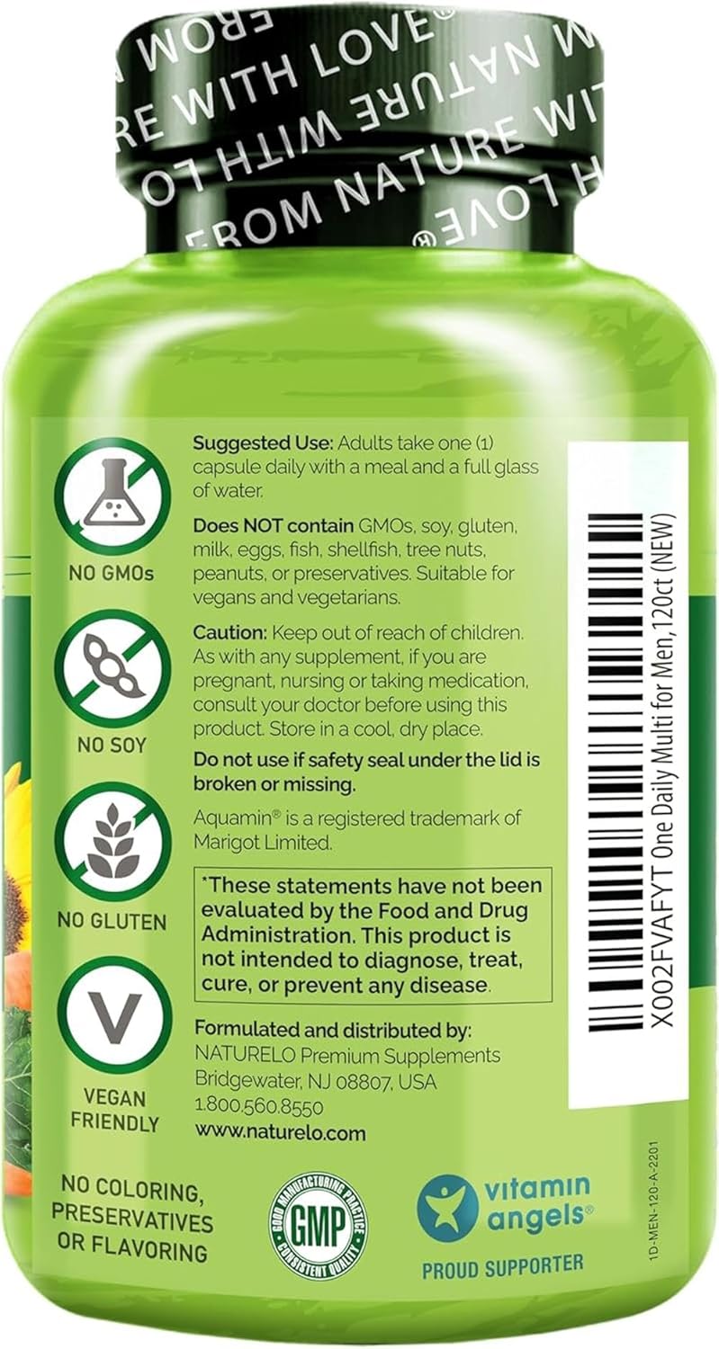 NATURELO Men’s Multivitamin Easy One a Day | 60 Vegan Capsules (2 Month Supply) | 29 Essential Vitamins, Minerals & Fruit & Veg Extracts, for Men’s Health, Energy and Performance - Image 3