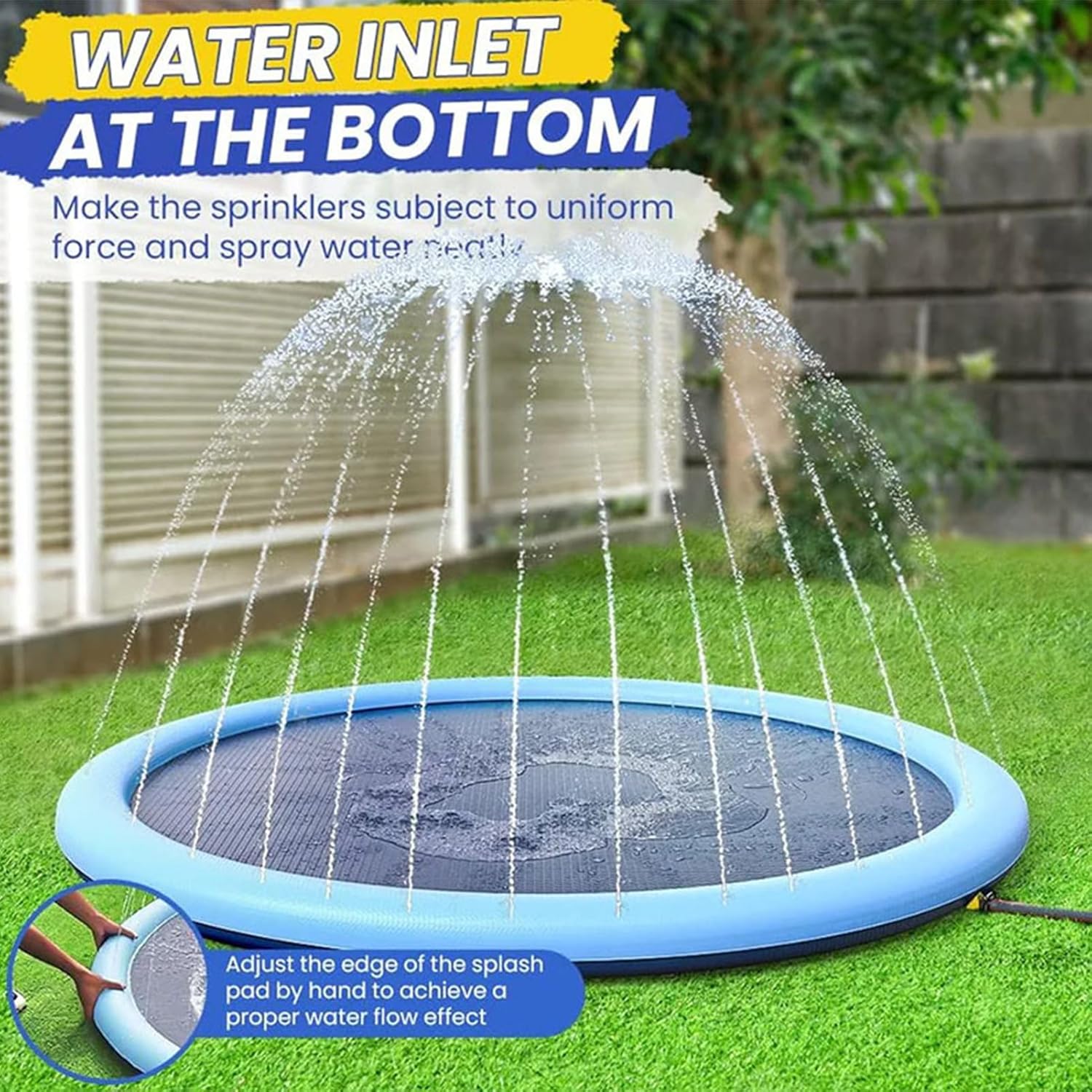 Splash Pads for Kids Dogs | Pet Splash Pads Anti-Slip Dog Pools | Thickened Dog Splash Mat Children Water Play Toy | Swimming Bathing Pool for Summer Outdoor Garden - Image 4