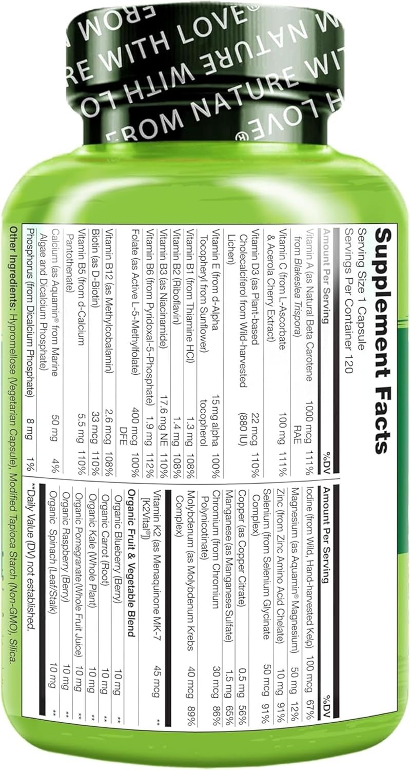 NATURELO Men’s Multivitamin Easy One a Day | 60 Vegan Capsules (2 Month Supply) | 29 Essential Vitamins, Minerals & Fruit & Veg Extracts, for Men’s Health, Energy and Performance - Image 4