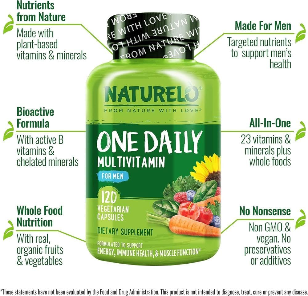 NATURELO Men’s Multivitamin Easy One a Day | 60 Vegan Capsules (2 Month Supply) | 29 Essential Vitamins, Minerals & Fruit & Veg Extracts, for Men’s Health, Energy and Performance - Image 5