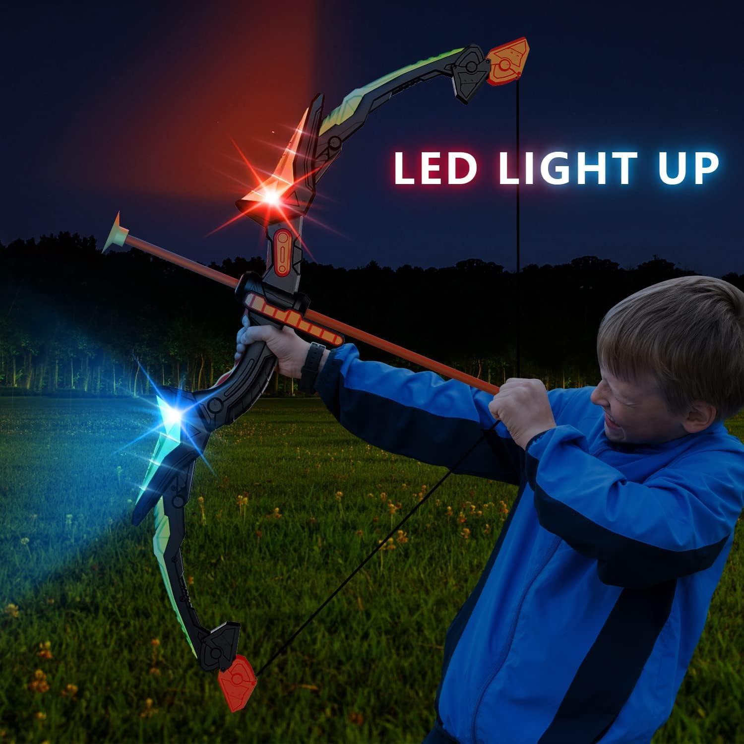 Bow Arrow Set for Kids, LED Light Up Archery Set Toys with 10 Arrows, Indoor Outdoor Shooting Games Hand-eye coordination Birthday Gifts for 6 7 8 9 10 11 12 13 14 Year Old Boys Girls - Image 5