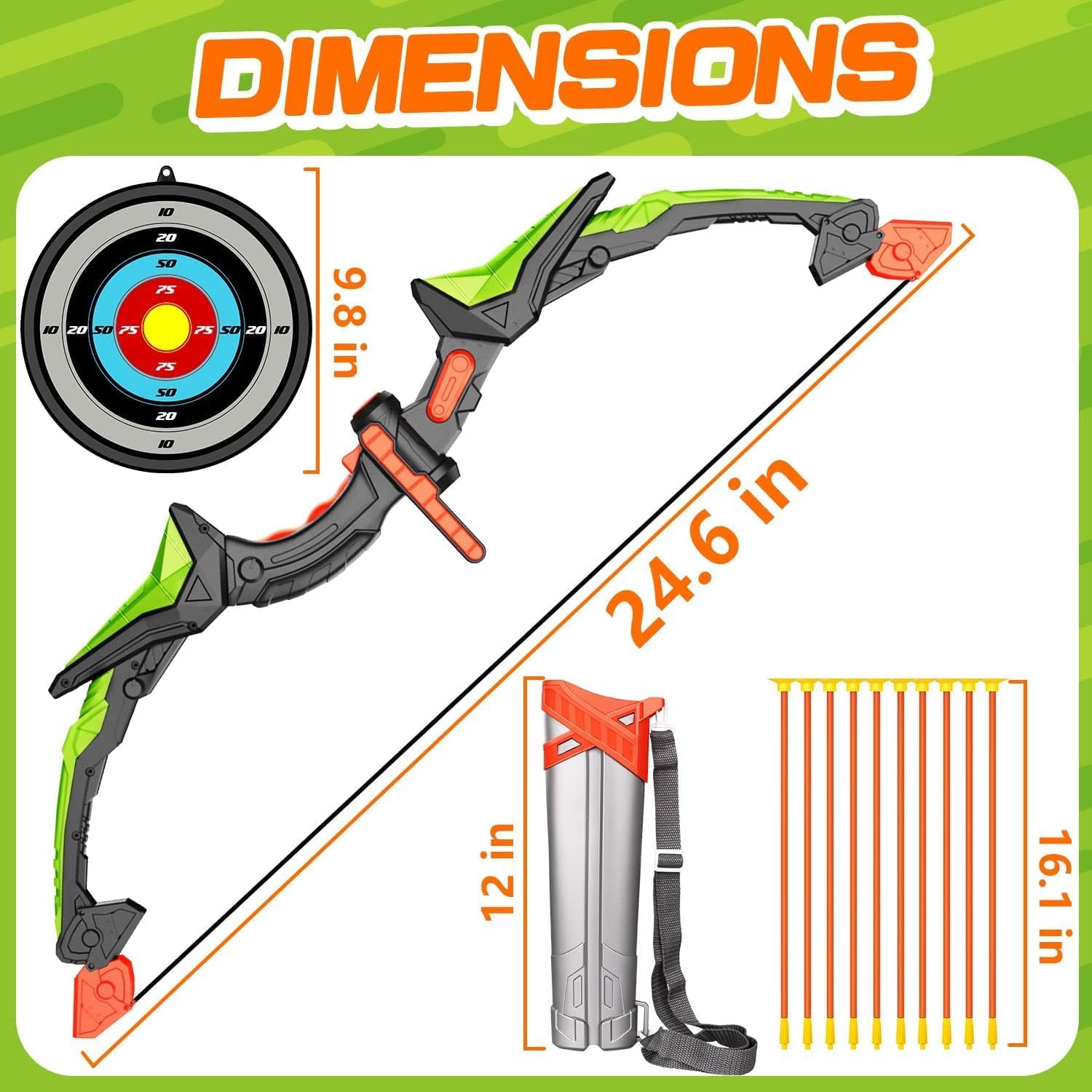 Bow Arrow Set for Kids, LED Light Up Archery Set Toys with 10 Arrows, Indoor Outdoor Shooting Games Hand-eye coordination Birthday Gifts for 6 7 8 9 10 11 12 13 14 Year Old Boys Girls - Image 8